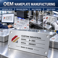 Plaques en aluminium, logo métallique, plaques signalétiques, étiquettes en aluminium anodisé, plaques signalétiques avec trous de fixation