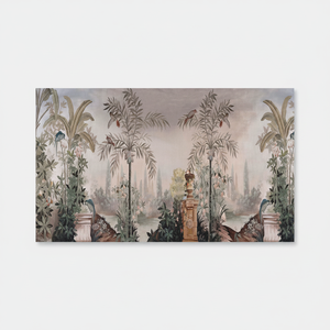Toile de jardin d'oiseaux tropicaux : Impression de paysage panoramique vibrant, toile encadrée - Product Image 2
