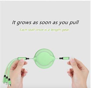 Kabel USB tipe-c 3 in 1 dapat ditarik Logo kustom dengan jaket nilon konduktor tembaga murni pengisi daya Cepat 5A - Product Image 5