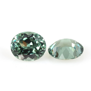 ROOMY 5A Haute Qualité Ovale Forme Czochralski Lab Créé Saphir <span class=keywords><strong>Vert</strong></span> Pour La Fabrication De Bijoux - Product Image 1