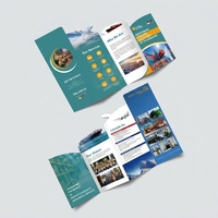 Impression de dépliants personnalisés OEM découpés sur mesure, brochure pliée en trois avec logo personnalisé, impression offset pour la publicité et l'affichage