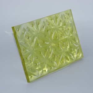 Panneau de verre décoratif stratifié en résine à motif de bulles jaune clair personnalisé pour hôtel, restaurant et décoration de cloisons intérieures - Product Image 3