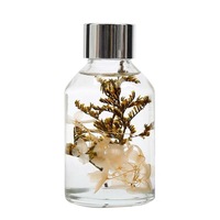 Bouteilles diffuseurs cylindriques en verre transparent de 150 ml, vides et rechargeables, avec bouchons à vis, pour la diffusion d'huiles parfumées et la décoration intérieure