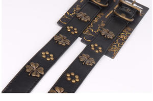 Produk baru kerah hewan peliharaan perunggu Tersedia 2025 Aksesori semanggi tali kulit kerah anjing - Product Image 6