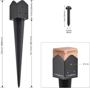 <span class=keywords><strong>Ancrage</strong></span> de <span class=keywords><strong>poteau</strong></span> carré en acier galvanisé à chaud pour <span class=keywords><strong>poteau</strong></span> de clôture en <span class=keywords><strong>bois</strong></span> de support - Product Image 4