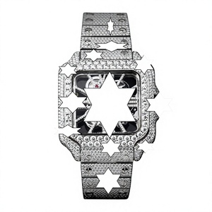 NYC DIAMOND EMPIRE นาฬิกาข้อมือหรูหรา ระบบอัตโนมัติ ตัวเรือนสแตนเลสสตีล หน้าปัดทรงเหลี่ยม ตัวเลขโรมัน ขนาด 41 มม. ปุ่มกดแบบซ่อน - Product Image 1