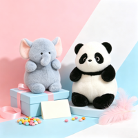 Peluche Panda Rouge Série Lazy Personnalisée OEM ODM, Peluche Éléphant, Poupée Enfant, Figurine Pingouin en Peluche, Cadeau