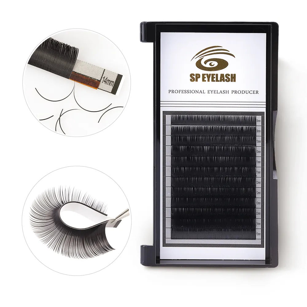 Wholesale Silk Eyelashes Create Your Own Brand Eye Lashes 0.06 0.07 Volume Fan Lashes