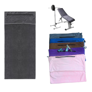 Toalla deportiva de microfibra tejida de secado rápido para gimnasio, con bolsa de red bordada, cremallera, código de pegatina transfronteriza, para limpiar el sudor, con logotipo personalizado - Product Image 2