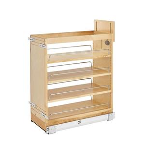 Organizador de Gabinete Extraíble Multiusos de Madera Maciza, Estante Deslizante, Base Deslizante para Almacenamiento en Gabinetes - Product Image 3