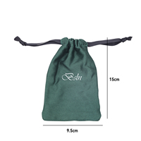 Vente en gros de sacs cadeaux miniatures en velours de luxe avec logo personnalisé, fermeture à cordon, petite pochette pour bijoux haut de gamme, emballage de souvenirs