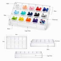 Présentoir personnalisé en acrylique transparent pour bouchons d'oreilles, petit support d'accessoires de vente au détail avec compartiments ronds, logo OEM, ensemble de présentoirs de comptoir