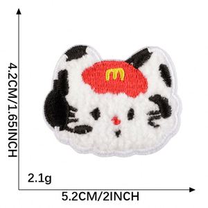 Stock Cute Self Sticker Chenille Embroidered Animal Cat Eggplant Penguin Egg Patch for <b>Hat</b> <b>Bag</b> Decoration - Product Image 6