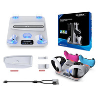 Support de refroidissement multifonctionnel pour PS5/PS5 Slim, VR2, casque, écouteurs, support de rangement pour téléphone