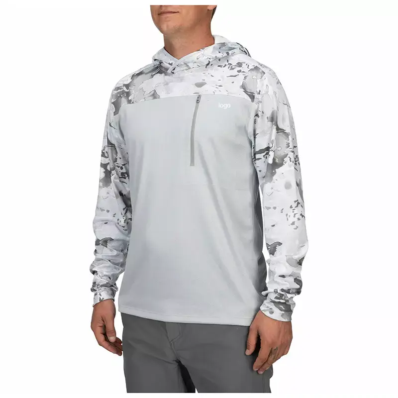 Custom New Fishing Clothing Shirt Sublimation Upf50+ Breathable Quick Dry Lightweight Recycled Long Sleeve Fishing Hoodie Shirt