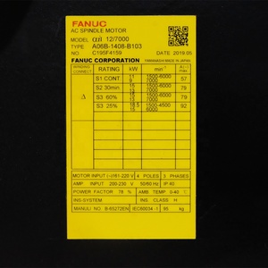 มอเตอร์ AC Fanuc A06B-1408-B103 ใหม่เอี่ยม (พลาสติก) สำหรับเครื่องกลึงอุตสาหกรรมและระบบอัตโนมัติ A06B-1408-B103 Fanuc A06B-1408-B103 A06B-14 - Product Image 5