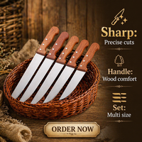 Couteau de Chef Classique Essentiel en Acier Inoxydable, Lame Épaisse et Tranchante à Manche Intégral, Manche en Bois Écologique, Finition Satinée pour la Préparation Culinaire