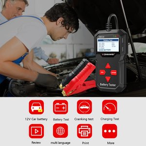 हॉट 2.4-इंच स्क्रीन इलेक्ट्रिक वाहन बैटरी टेस्टर 1 साल की वारंटी 12 वी कार बैटरी क्रंकिंग चार्ज <span class=keywords><strong>3</strong></span> परीक्षण - Product Image 2