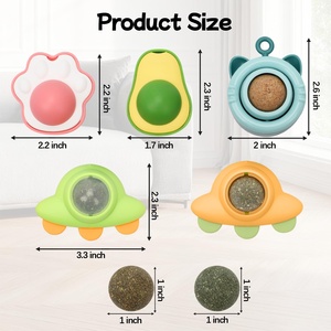 Jouets durables pour animaux de compagnie : Balle rotative murale à l'herbe à chat, herbe à chat naturelle pour chats, jouet à l'herbe à chat en forme de souris pour le jeu et le nettoyage des dents. - Product Image 3
