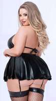 Agrandir et Partager – Nouvelle Lingerie Sexy en Cuir pour Femmes Rondes – Sous-vêtements et Costumes Sexy Grande Taille