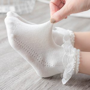Chaussettes à lacets pour filles, chaussettes solides pour bébés et enfants de 0 à 12 ans, automne 2021 - Product Image 5