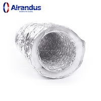 Silencieux à pression moyenne basse, longueurs personnalisées ISO, ventilation anti-bruit, connecteurs ronds adaptés, conduit flexible isolé en aluminium