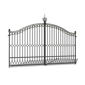 Portes d'entrée en fer forgé noir vente chaude parc et Villa allée porte Grille conception automatique balançoire porte en fonte - Product Image 2