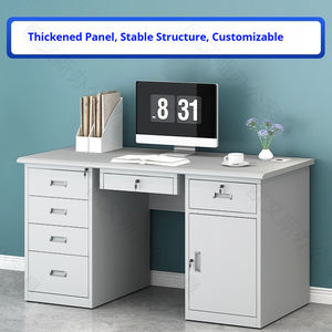 Escritorio de personal de acero inoxidable moderno, <span class=keywords><strong>mesa</strong></span> de ordenador de escritura financiera de 1,<span class=keywords><strong>2</strong></span> <span class=keywords><strong>metros</strong></span> con cajón - Product Image 3