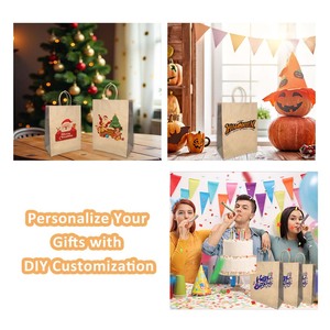 Tùy chỉnh Tự làm lễ hội kraft giấy Tote Túi cho ngày lễ & Lễ kỷ niệm - Product Image 2