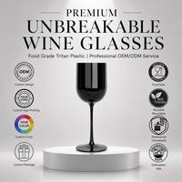 Verre à vin en plastique incassable de qualité alimentaire, sans BPA, compatible lave-vaisselle, 15,5 oz, gobelet à vin réutilisable pour les fêtes