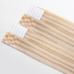 Commercio all'ingrosso di alta qualità 12A vergine russa Remy <span class=keywords><strong>100</strong></span> naturale dei capelli estensioni con nastro adesivo allineato cuticola - Product Image 6