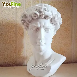 Hand Made High Quality Famous Carved Marble David Bust Sculpture
