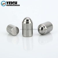 VCN410.1 Poussoir à bille à ressort à corps lisse, en laiton et acier inoxydable, fixation sans bride