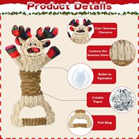 Noël coton chien jouet en vrac renne élastique ajouter interactif remorqueur-de-guerre grinçant papier froissé jouets cadeaux pour chiens en Stock