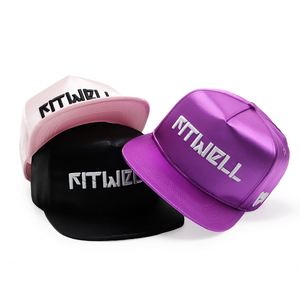 5 Panel Flat Brim Bill Personalized Retro <b>Mens</b> <b>Caps</b> <b>Black</b> Custom Made Satin Snapback Hats - Product Image 1