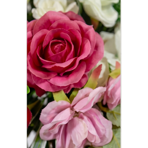 Bouquet de fleurs artificielles roses et blanches, couronnes et guirlandes décoratives, arrangement floral mural pour la décoration de la maison et des mariages - Product Image 2