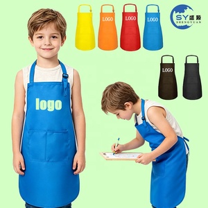 <span class=keywords><strong>Tablier</strong></span> de cuisine réglable pour enfants avec logo personnalisé, bon marché, pour la <span class=keywords><strong>peinture</strong></span>, la cuisine, et chapeau de chef pour enfants, idéal pour la maternelle et les spectacles artistiques - Product Image 1