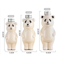 Botellas de Plástico PET Desechables al por Mayor de 500ml con Diseño de Panda de Dibujos Animados, Tapa de Rosca, para Té con Leche, con Recubrimiento UV, Ideales para Fiestas