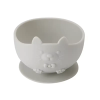 Ensemble de bols écologiques pour bébé avec logo personnalisé, design de sécurité pour petit chat, vaisselle en silicone de qualité alimentaire pour manger et se nourrir