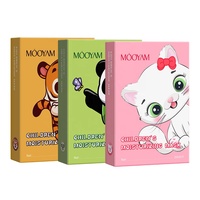 Masques Faciaux Hydratants Doux en Forme d'Animaux pour Enfants et Bébés, Soin de la Peau, Boîte de 5 Pièces, Motifs Panda, Tigre et Chat de Dessin Animé