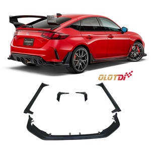 สปอยเลอร์กันชนหน้าทรง MUG แบบ ABS พร้อมสเกิร์ตข้าง ดิฟฟิวเซอร์หลัง สปลิตเตอร์ และคานาร์ด สำหรับ Honda Civic รุ่นที่ 11 FL5 Type R ปี 2022-2023 - Product Image 3