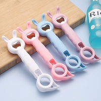 Outil de cuisine multifonction 4-en-1 2026, nouveau design, ouvre-bouteille, ouvre-boîte et ouvre-pot en plastique, spécialement conçu pour les femmes