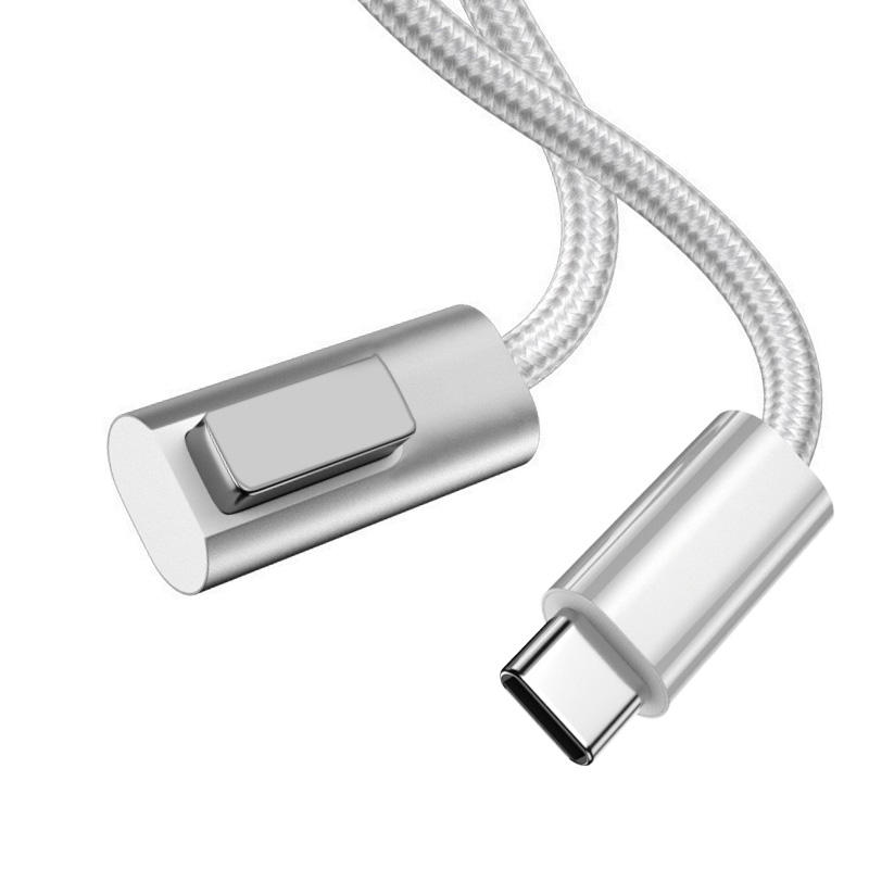 USB C to Magsaf 2 cable white nylon braided wire