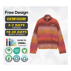 Usine de fabrication de pulls certifiée BSCI, logo personnalisé, pull en laine mélangée pour homme, col montant, fermeture éclair, cardigan tricoté, veste, pull d'hiver - Product Image 1