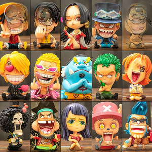 Figurines d'action de collection One Piece Luffy Zoro Sanji assis, modèle de personnage en PVC écologique, mignon et tendance, pour divertissement automobile - Product Image 4
