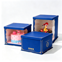Boîte cadeau de Noël en carton pliable, boîte à gâteau, impression de logo personnalisée, boîte à dessert en carton doré de luxe, écologique et recyclable