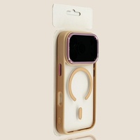 Superbe coque magnétique en métal pour objectif d'appareil photo, compatible iPhone 17 Air 16 15 Pro Max, avec pare-chocs en acrylique antichoc et dos transparent