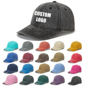 Casquette Dad Hat Vintage Dobby Sportive Formelle Non Structurée à Profil Bas en Coton Ajustable à 6 Panneaux Courbés en Denim Délavé Personnalisé - Product Image 1