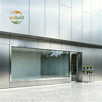 Revêtement mural extérieur et intérieur en ACP ACM brillant argenté 4 mm, matériau de bardage pour façades de bâtiments, panneau composite aluminium-plastique