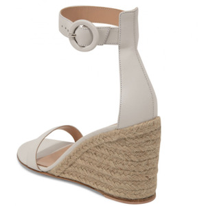 Sandalias de <span class=keywords><strong>yute</strong></span> con cuña para mujer, zapatos informales con hebilla y Punta abierta, alpargatas de verano - Product Image 3